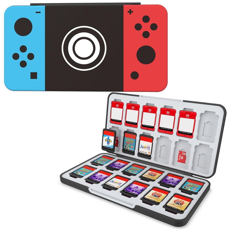 HEIYING Switch Game Card Case for Nintendo Switch / Switch 2(2025),Custom Pattern Memory Storage Holder with 24 Game Card Slots and 24 Micro SD Cards Slots - Image 1